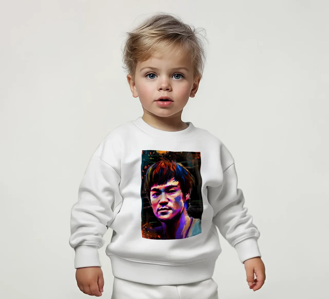 Bruce Lee abstract colorful pop art felpa neonato da Lembayung art