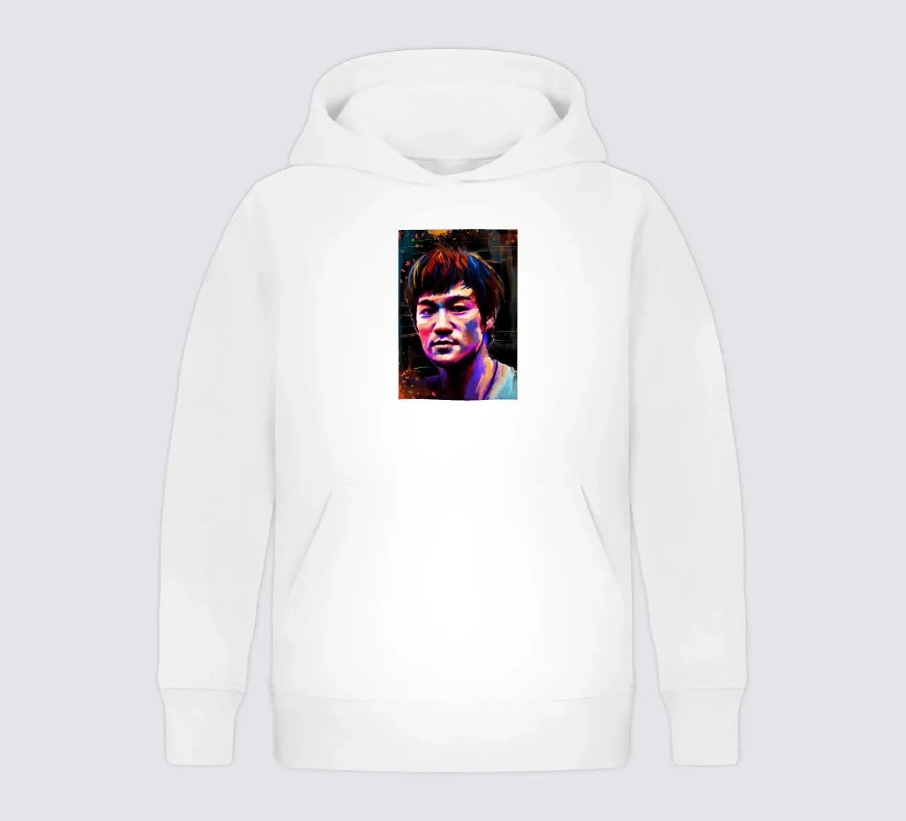 Bruce Lee abstract colorful pop art felpa bambino con cappuccio da Lembayung art