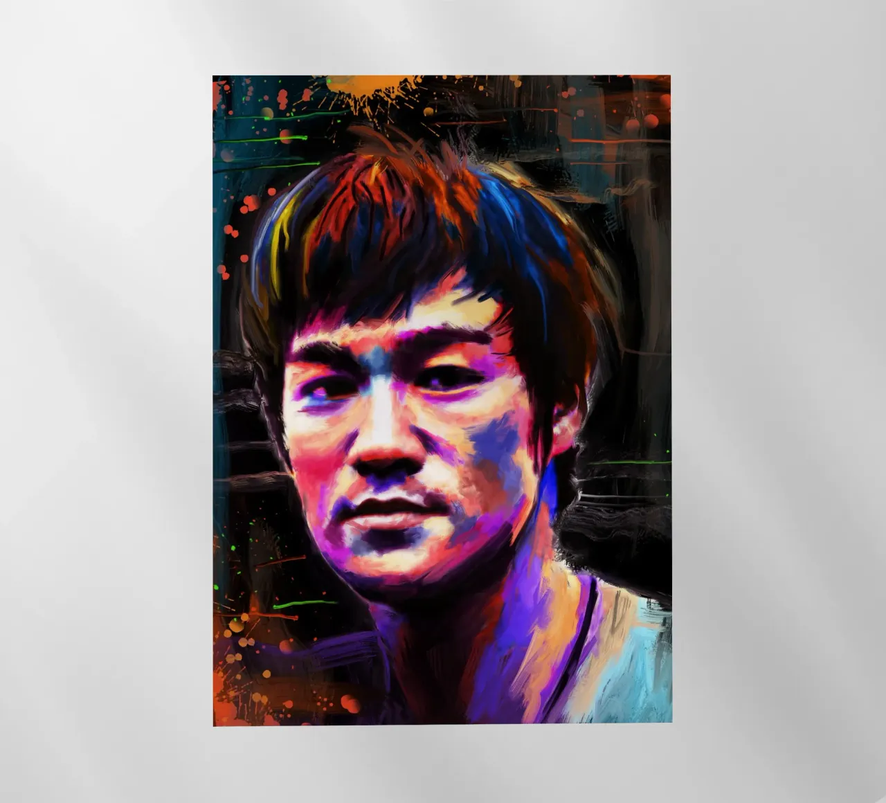 Bruce Lee abstract colorful pop art pellicola backlit da Lembayung art