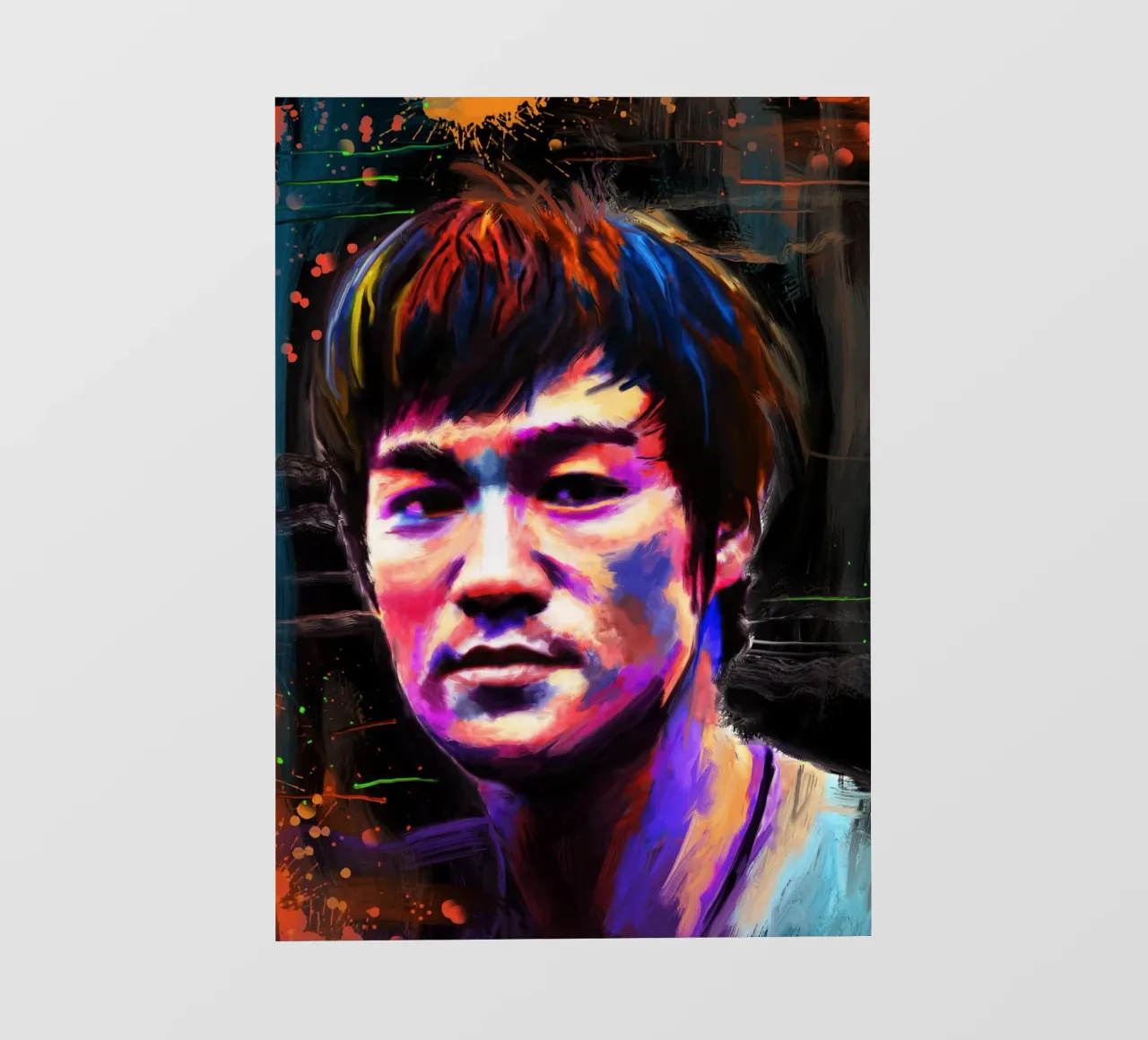 Bruce Lee abstract colorful pop art pellicola backlit da Lembayung art