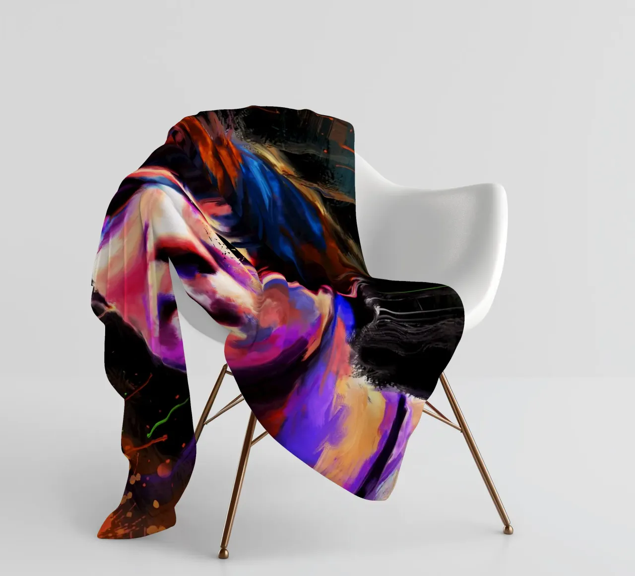 Bruce Lee abstract colorful pop art coperta in pile da Lembayung art