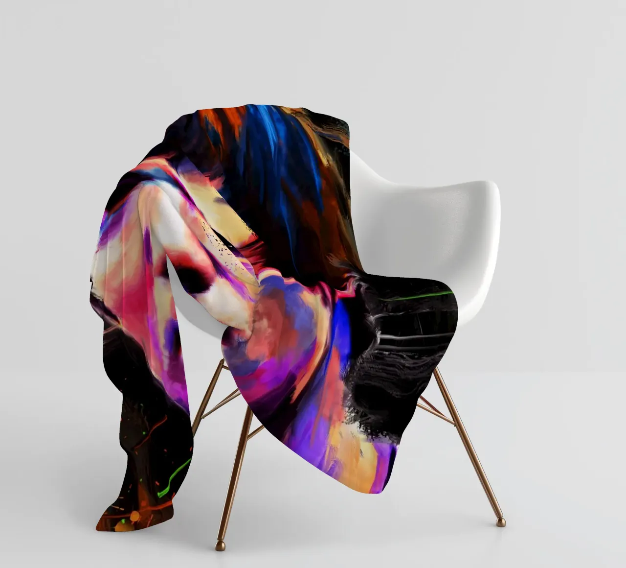 Bruce Lee abstract colorful pop art coperta in pile da Lembayung art