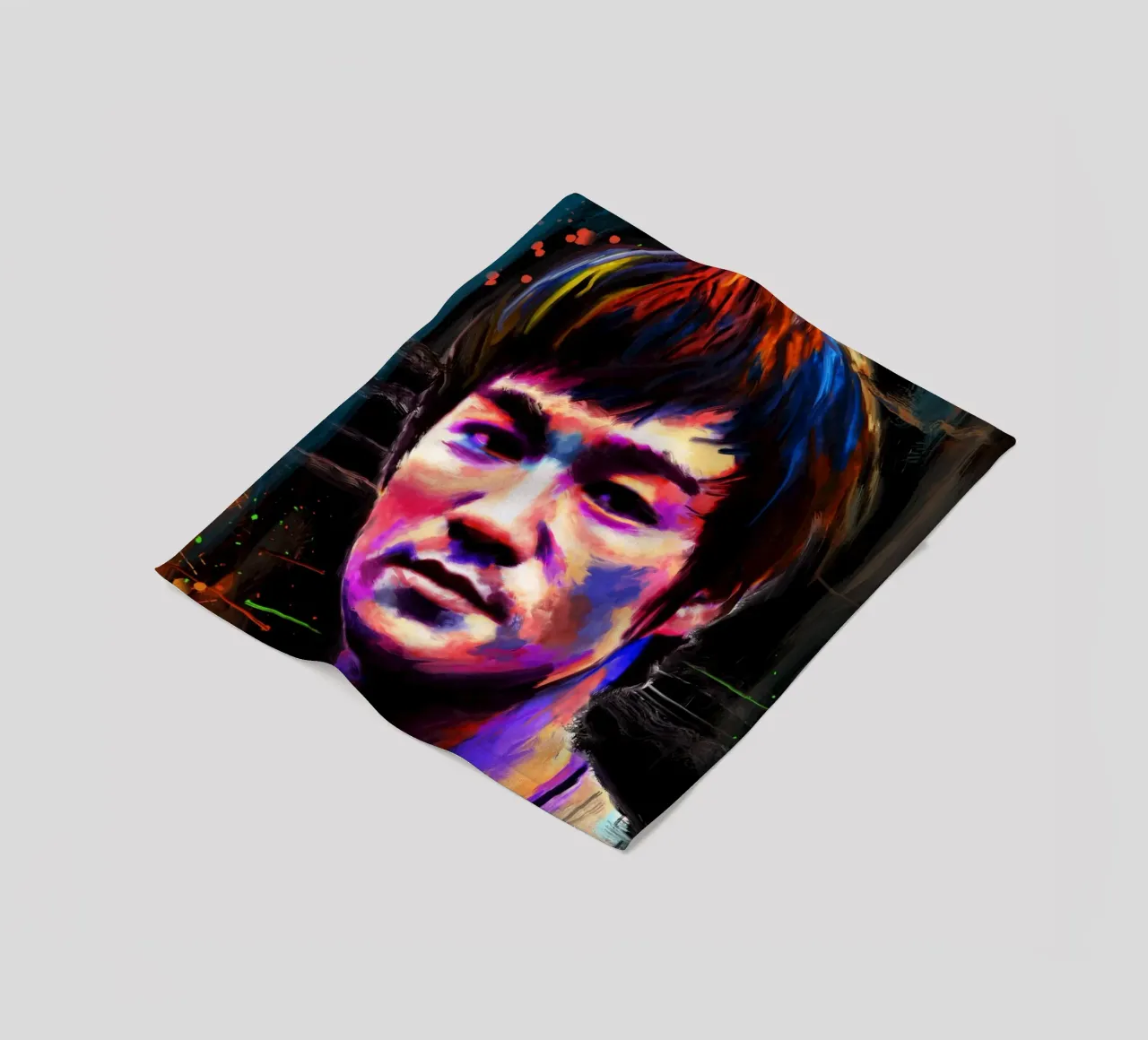Bruce Lee abstract colorful pop art coperta in pile da Lembayung art