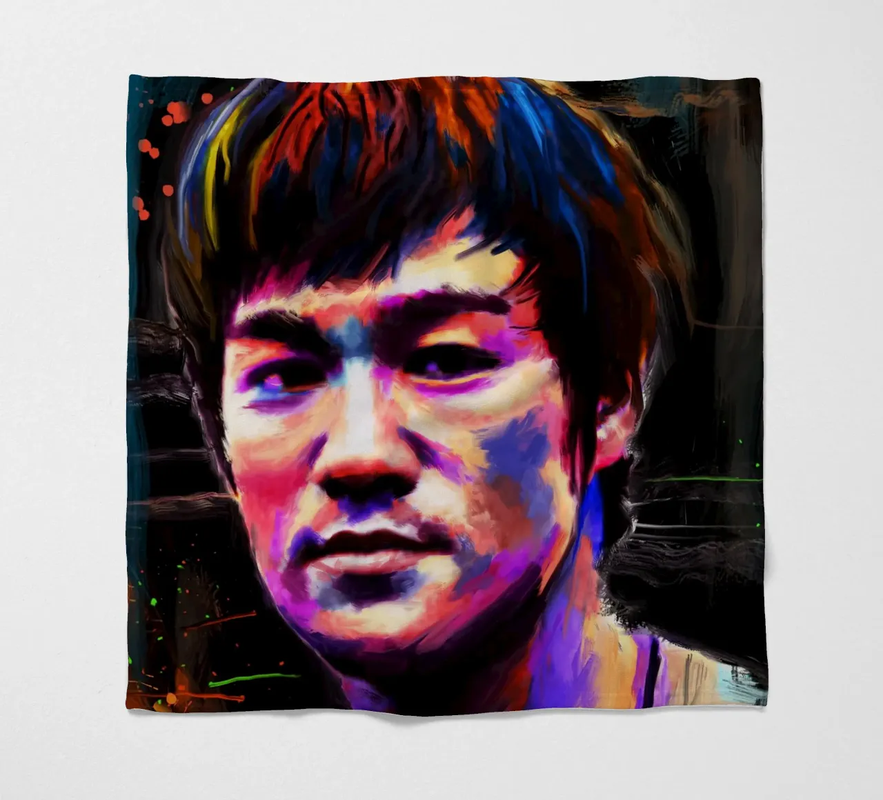 Bruce Lee abstract colorful pop art coperta in pile da Lembayung art