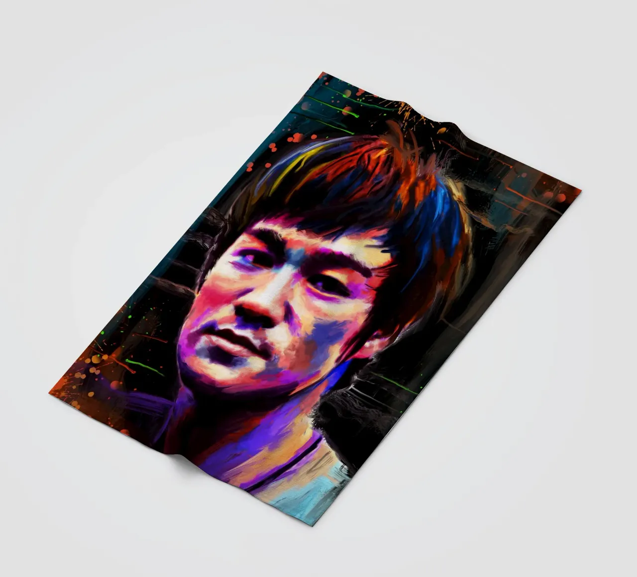 Bruce Lee abstract colorful pop art coperta in pile da Lembayung art