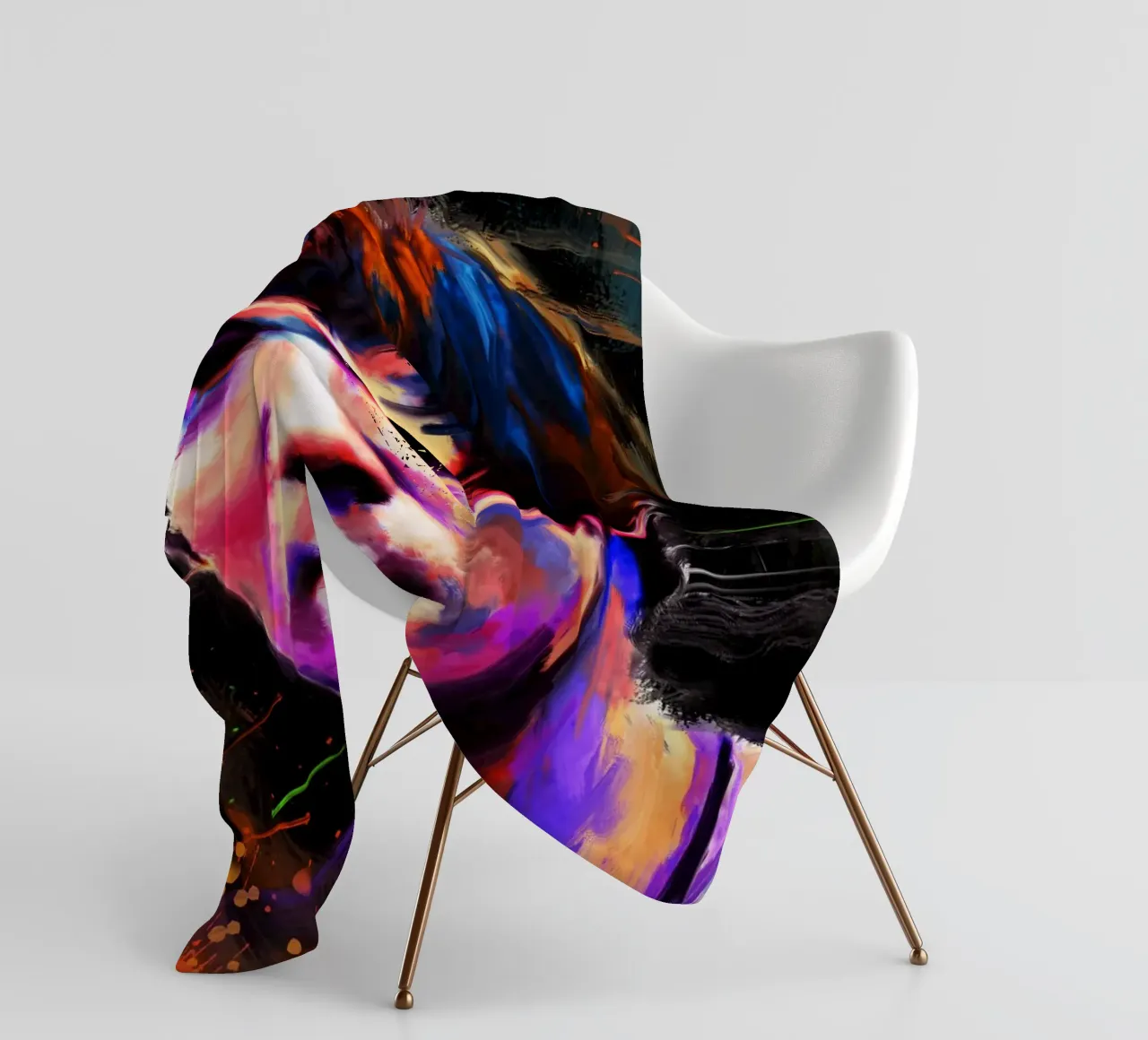 Bruce Lee abstract colorful pop art coperta in pile da Lembayung art