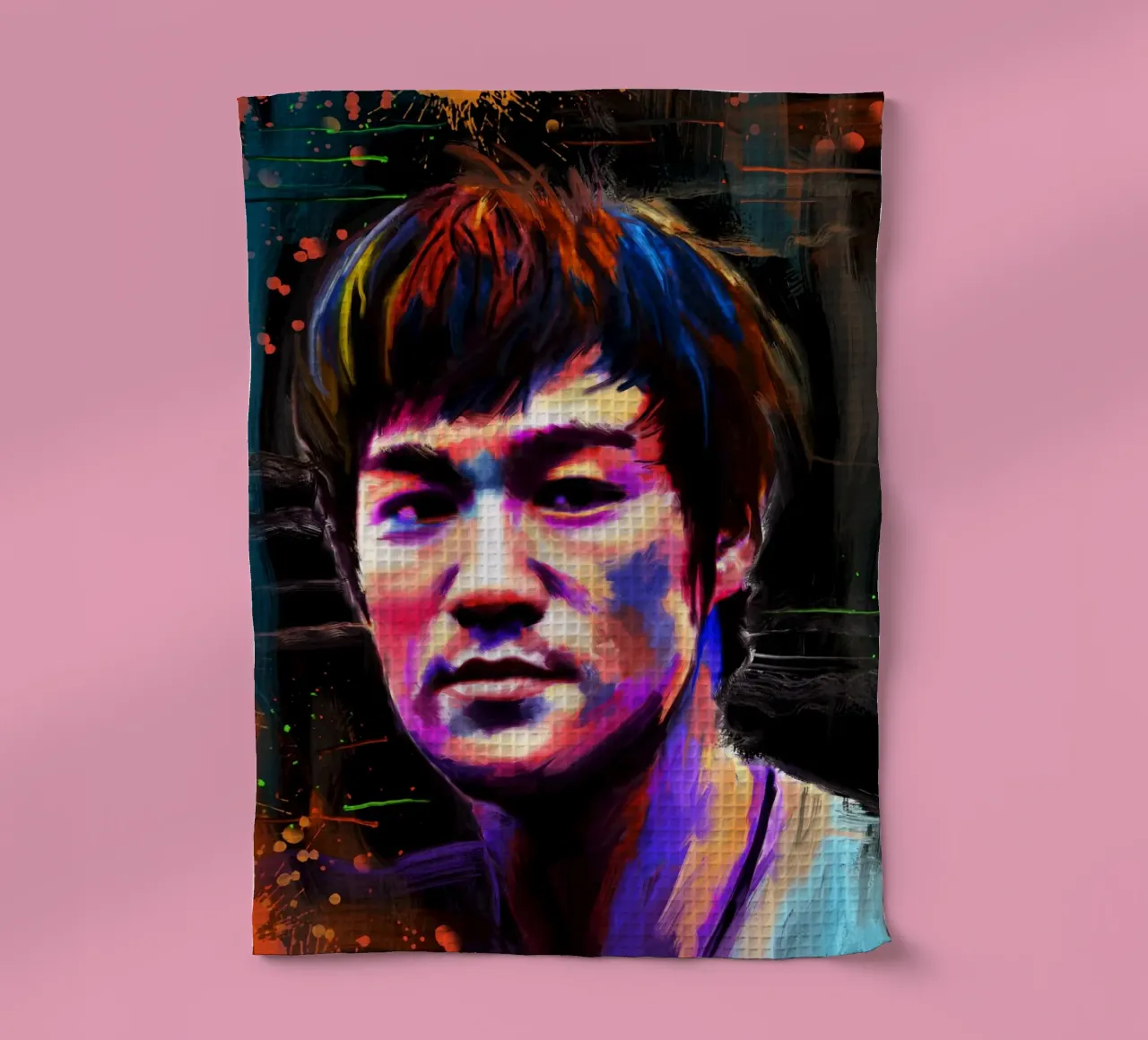 Bruce Lee abstract colorful pop art canovaccio da cucina da Lembayung art