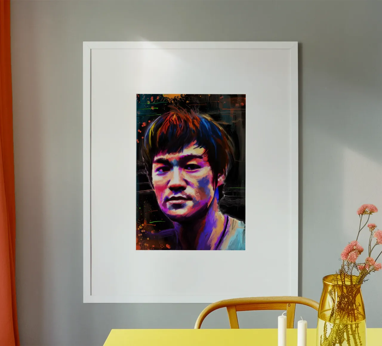 Bruce Lee abstract colorful pop art carta hahnemühle da Lembayung art