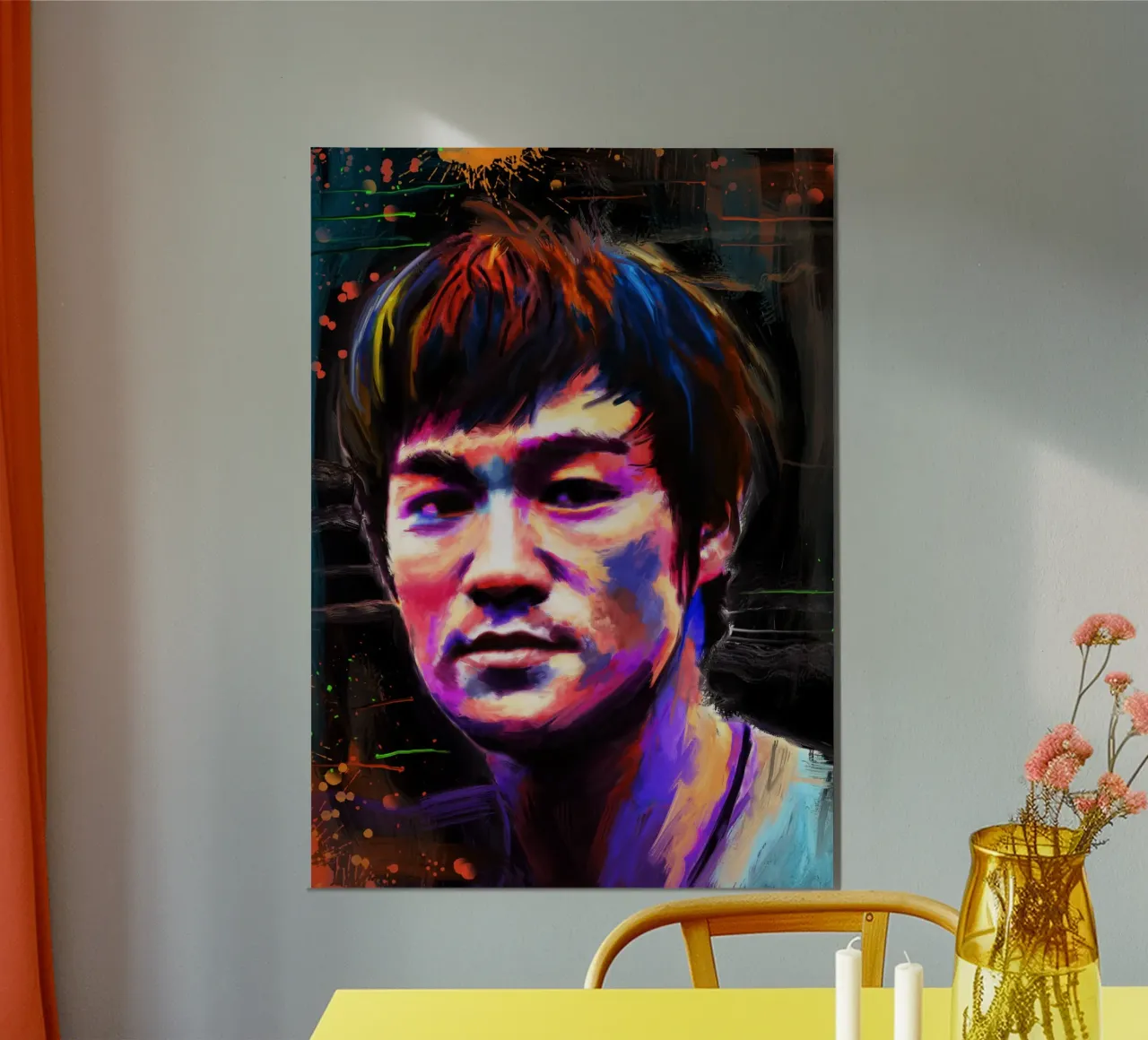 Bruce Lee abstract colorful pop art carta hahnemühle da Lembayung art