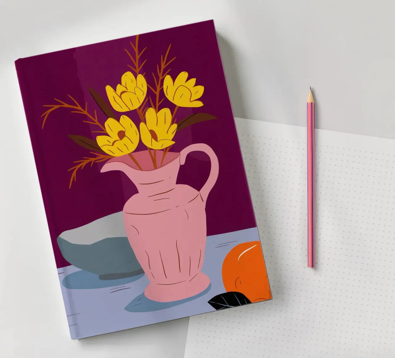 Pichet à rosettes Soleil carnet de notes de Rain Balance