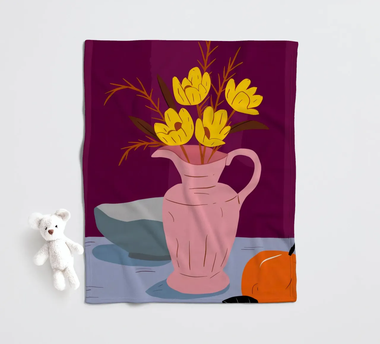 Roseate Pitcher Sunshine fleece blanket by Rain Balance