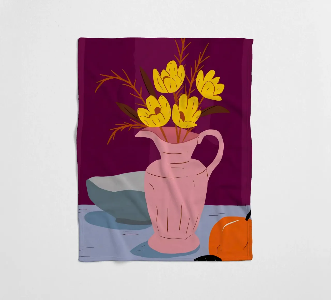Roseate Pitcher Sunshine fleece blanket by Rain Balance