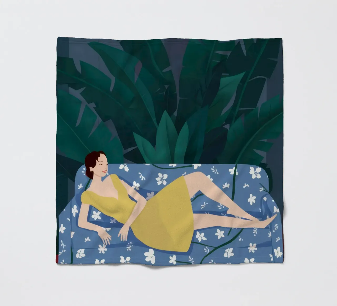 Emerald Reading Repose fleece blanket by Giant Foxs