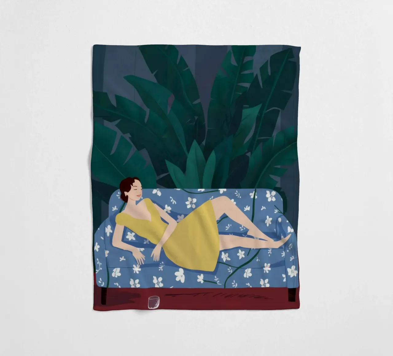 Emerald Reading Repose fleece blanket by Giant Foxs