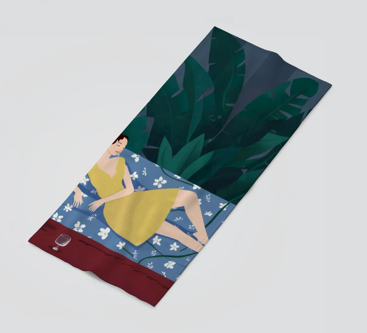 Emerald Reading Repose beach towel by Giant Foxs