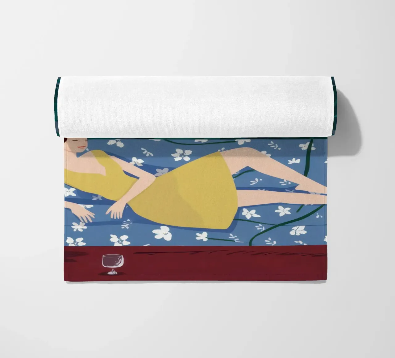 Emerald Reading Repose beach towel by Giant Foxs