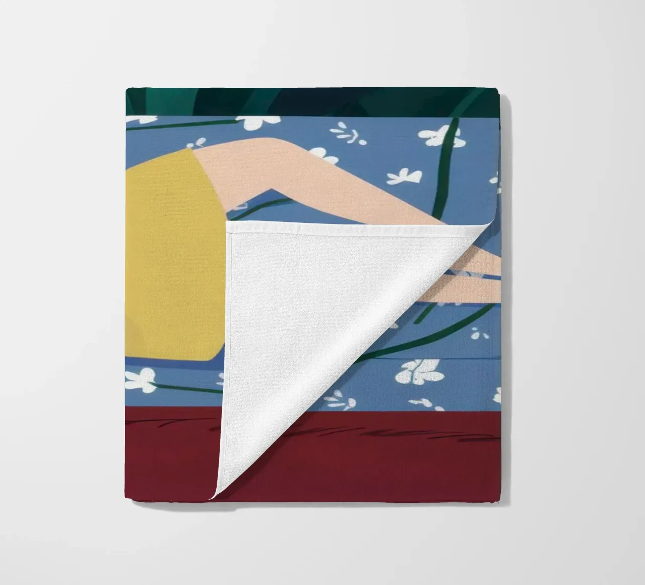 Emerald Reading Repose beach towel by Giant Foxs