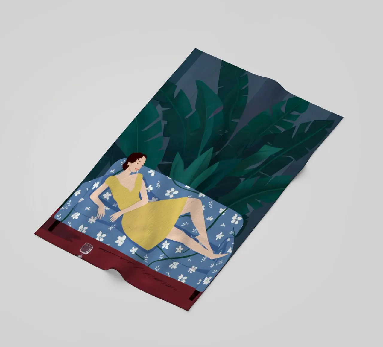 Emerald Reading Repose beach towel by Giant Foxs