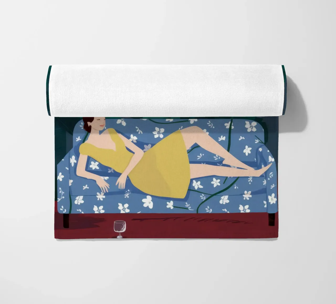 Emerald Reading Repose beach towel by Giant Foxs