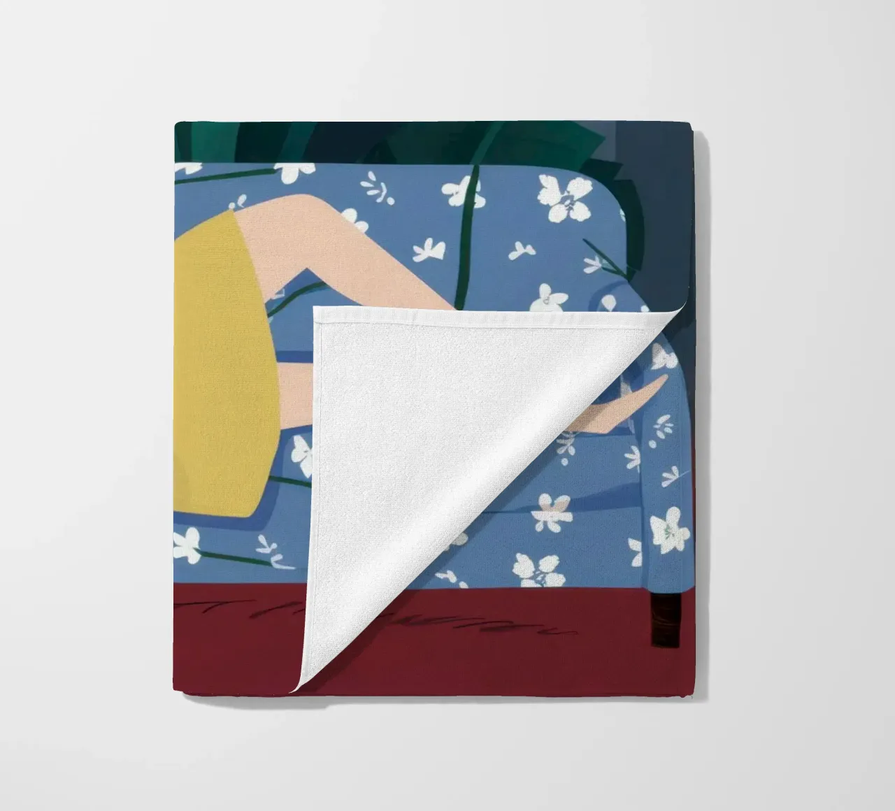 Emerald Reading Repose beach towel by Giant Foxs