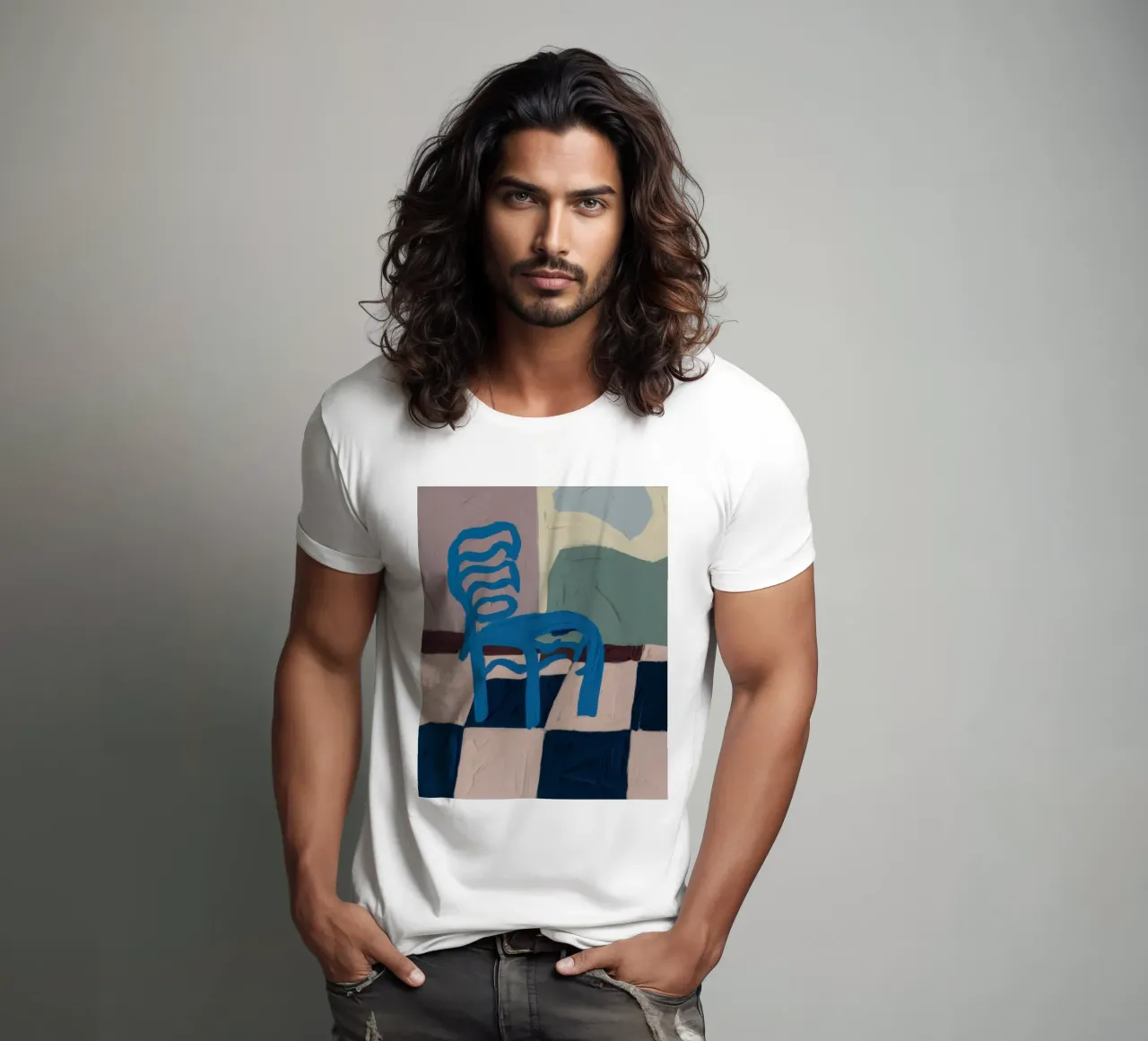 Sedile a scacchi Ceruleo t-shirt da Rain Balance