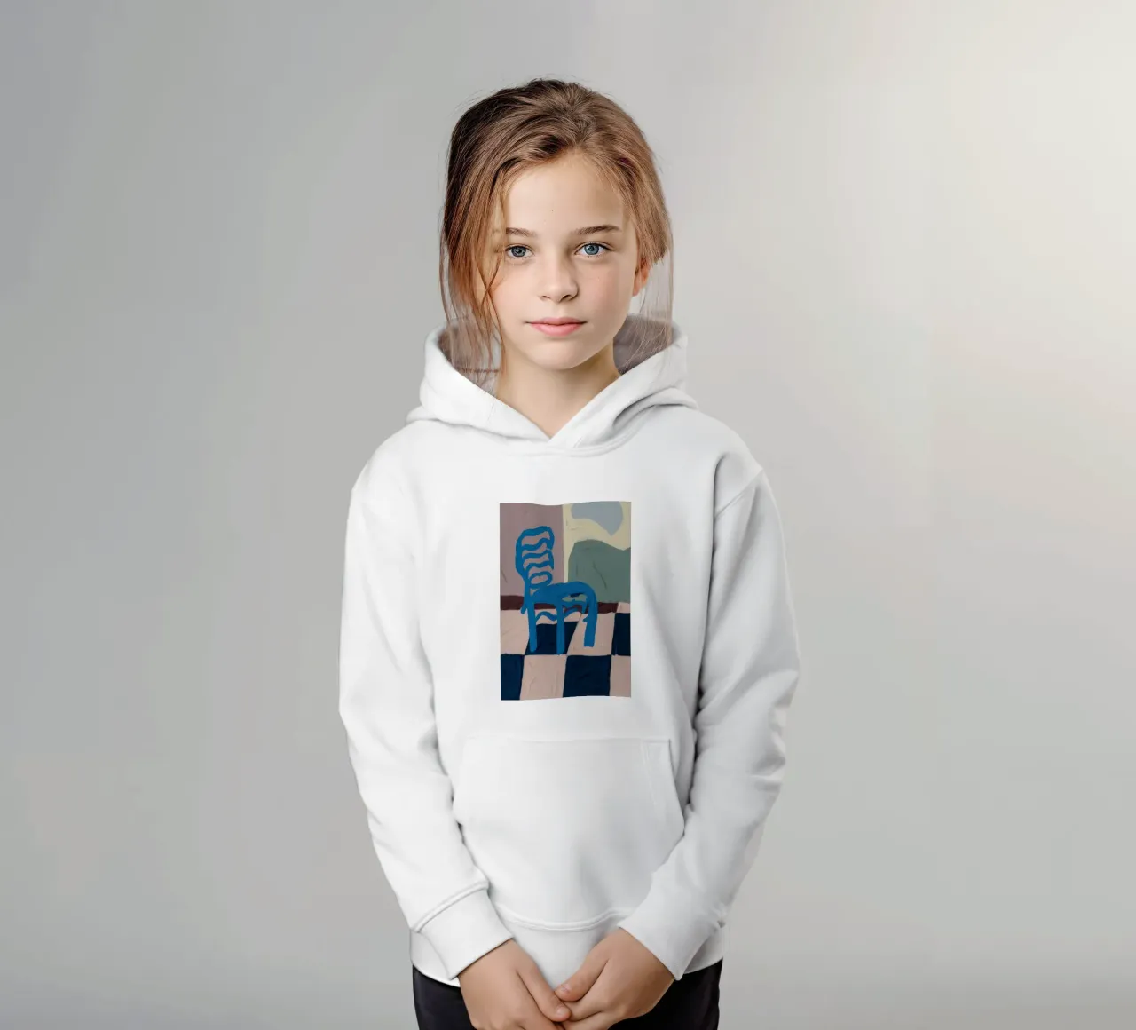Sedile a scacchi Ceruleo felpa bambino con cappuccio da Rain Balance