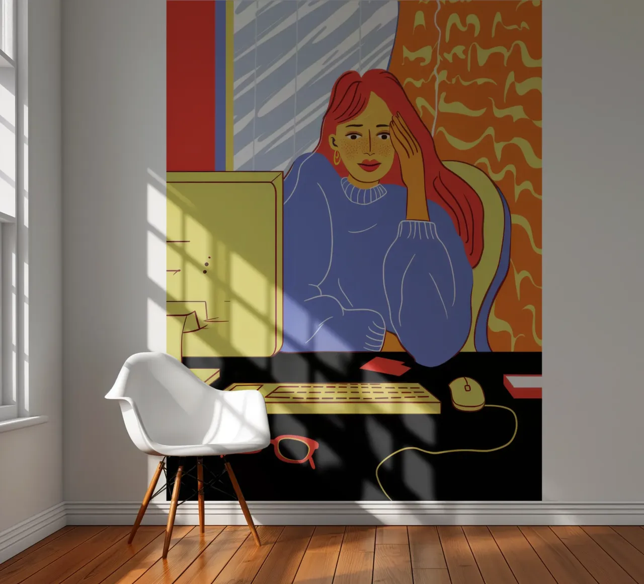 Middernachtelijke codeergloed fotobehang van Giant Foxs