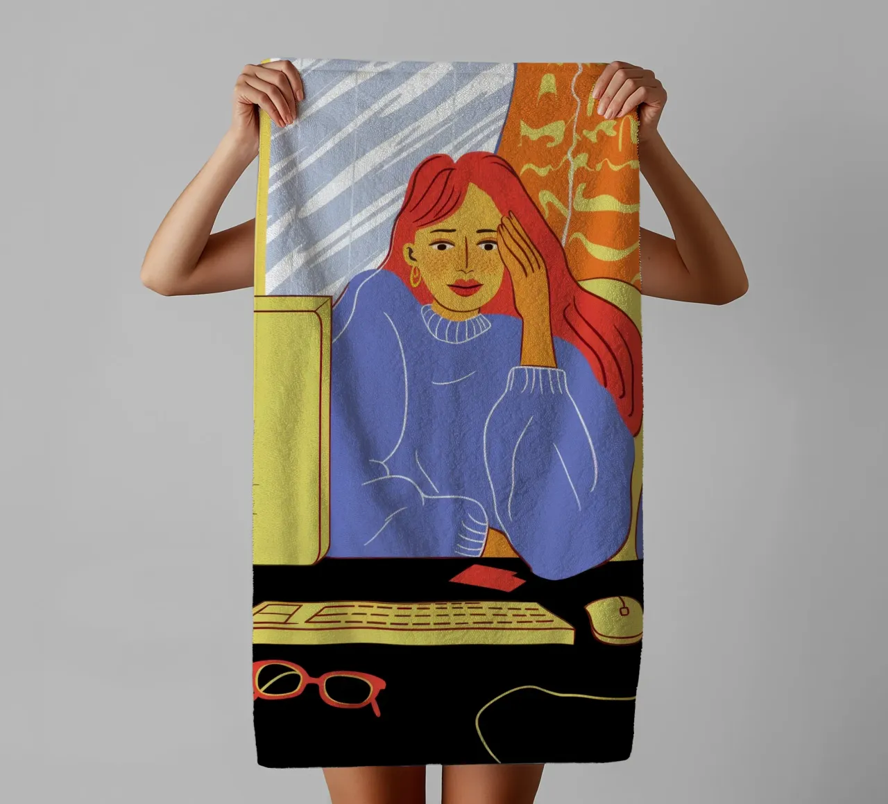 Midnight Coding Glow towel by Giant Foxs
