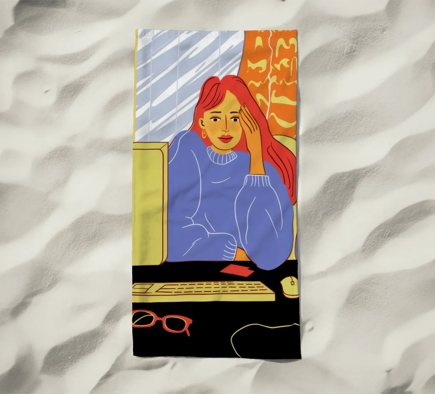 Midnight Coding Glow serviette de plage de Giant Foxs