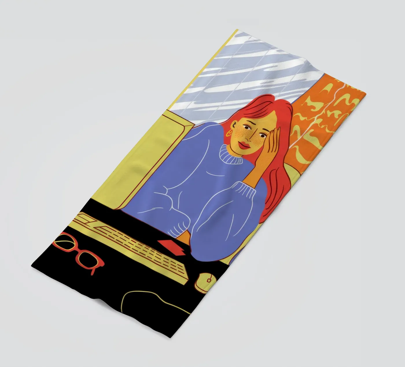 Midnight Coding Glow beach towel by Giant Foxs