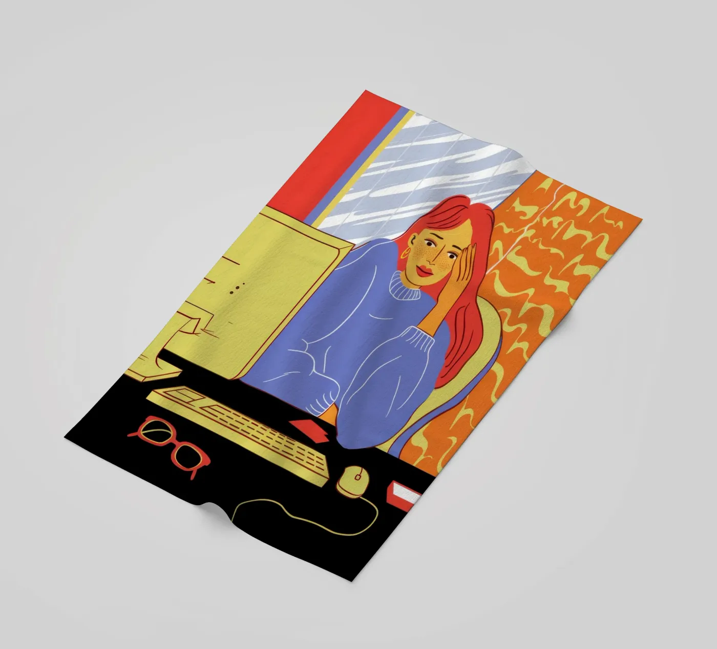 Midnight Coding Glow beach towel by Giant Foxs