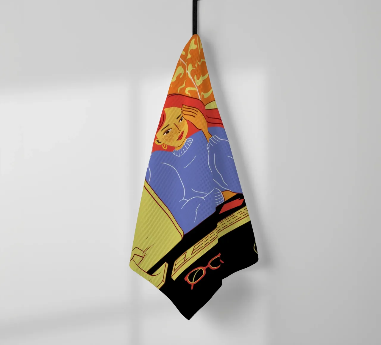 Midnight Coding Glow tea towel by Giant Foxs