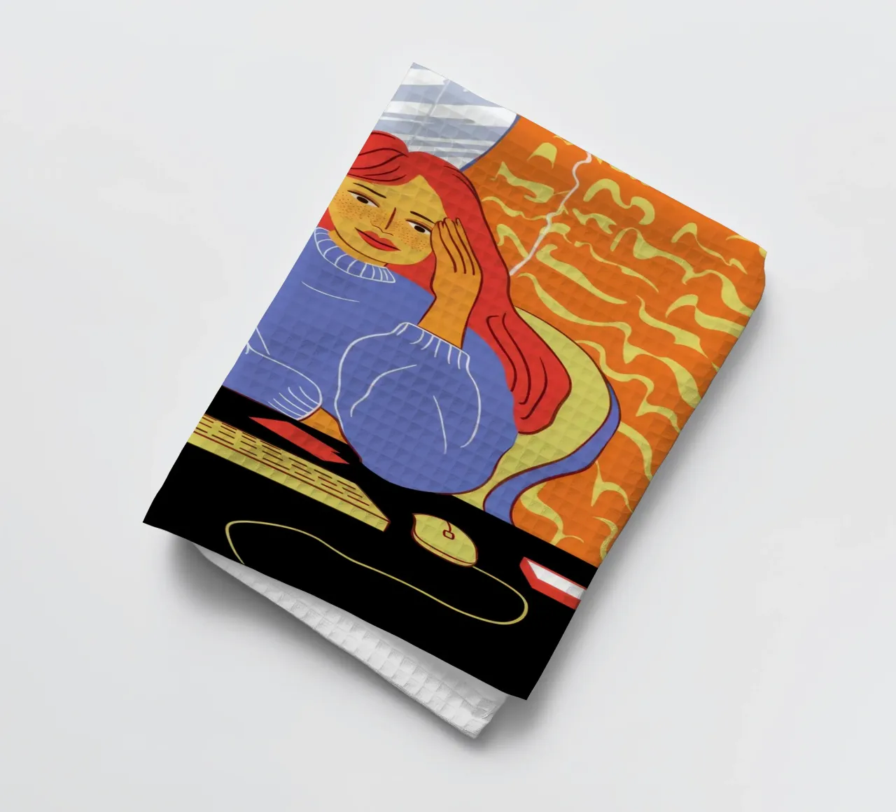 Midnight Coding Glow tea towel by Giant Foxs