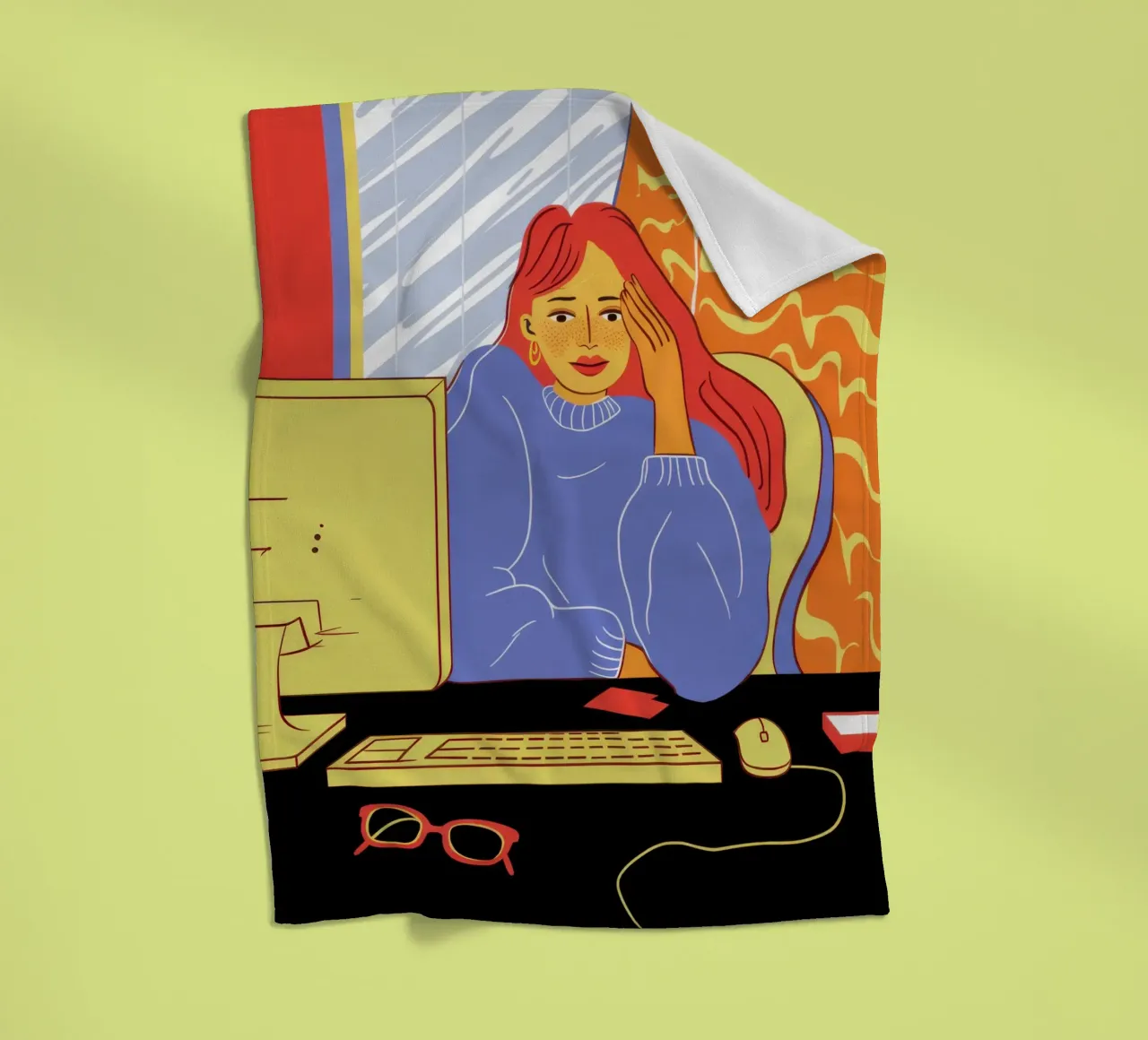 Mitternachtscodierung Glühen Fleecedecke von Giant Foxs