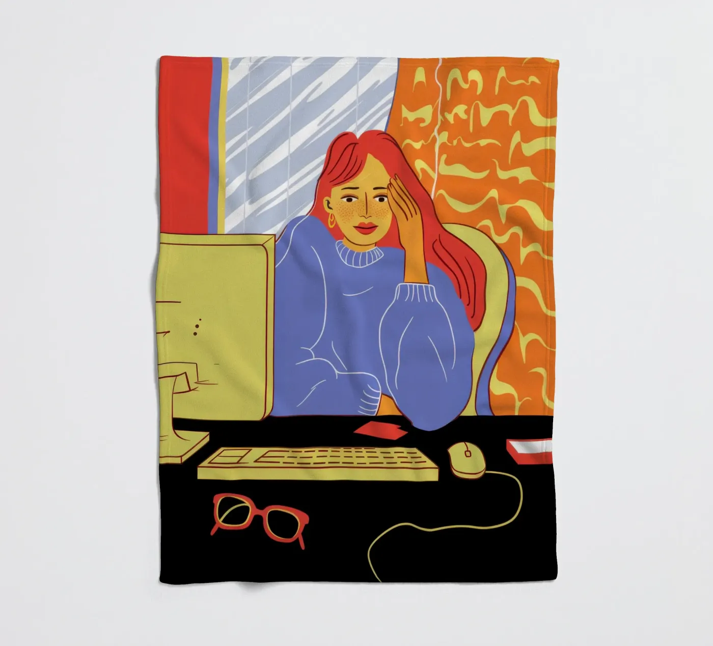 Midnight Coding Glow Fleecedecke von Giant Foxs