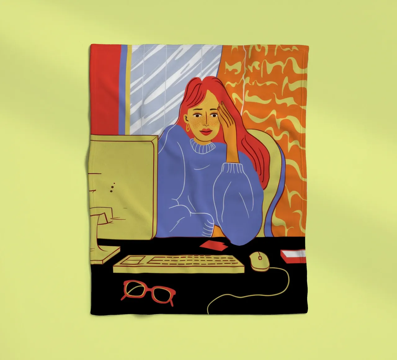 Mitternachtscodierung Glühen Fleecedecke von Giant Foxs