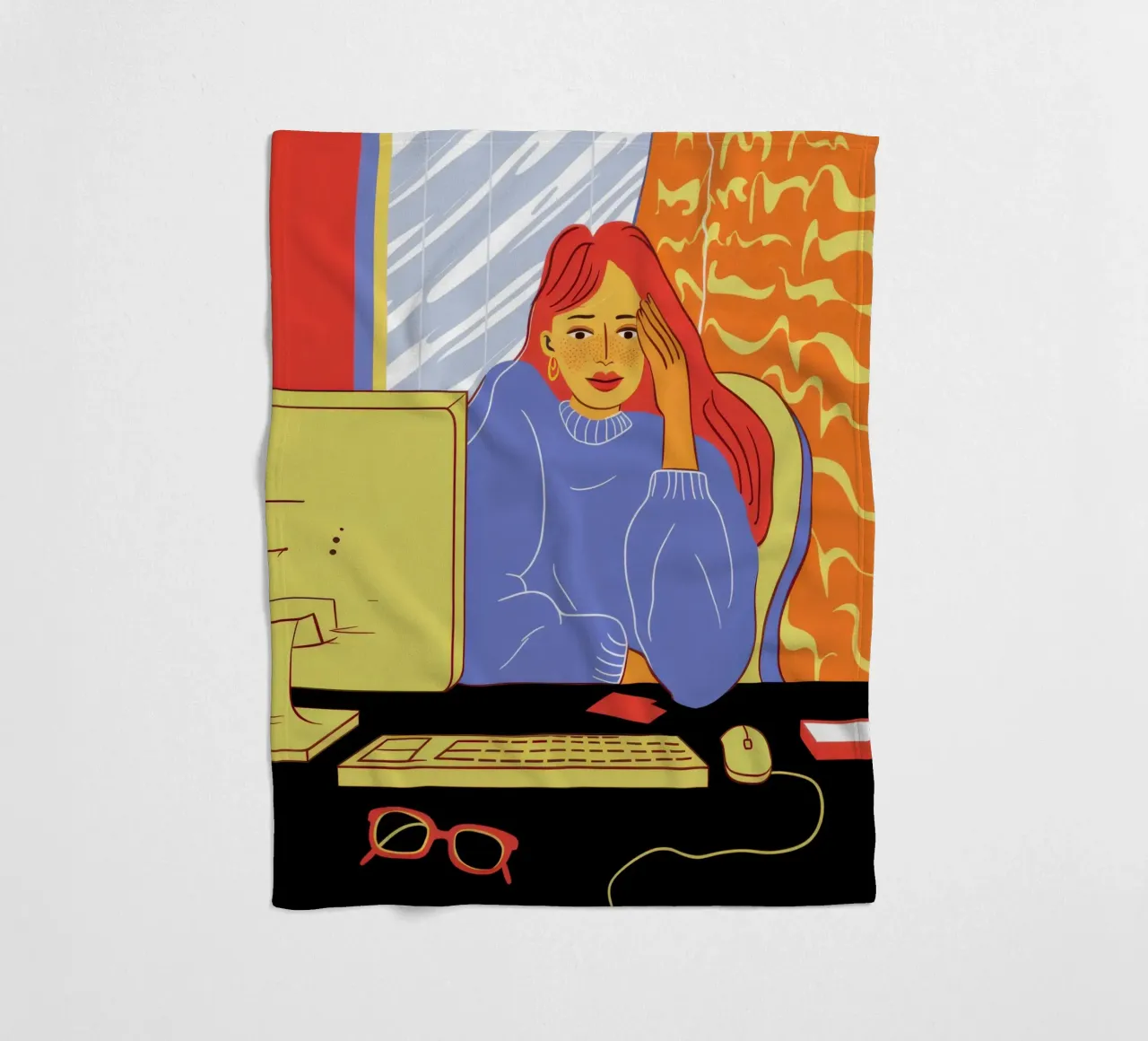 Mitternachtscodierung Glühen Fleecedecke von Giant Foxs