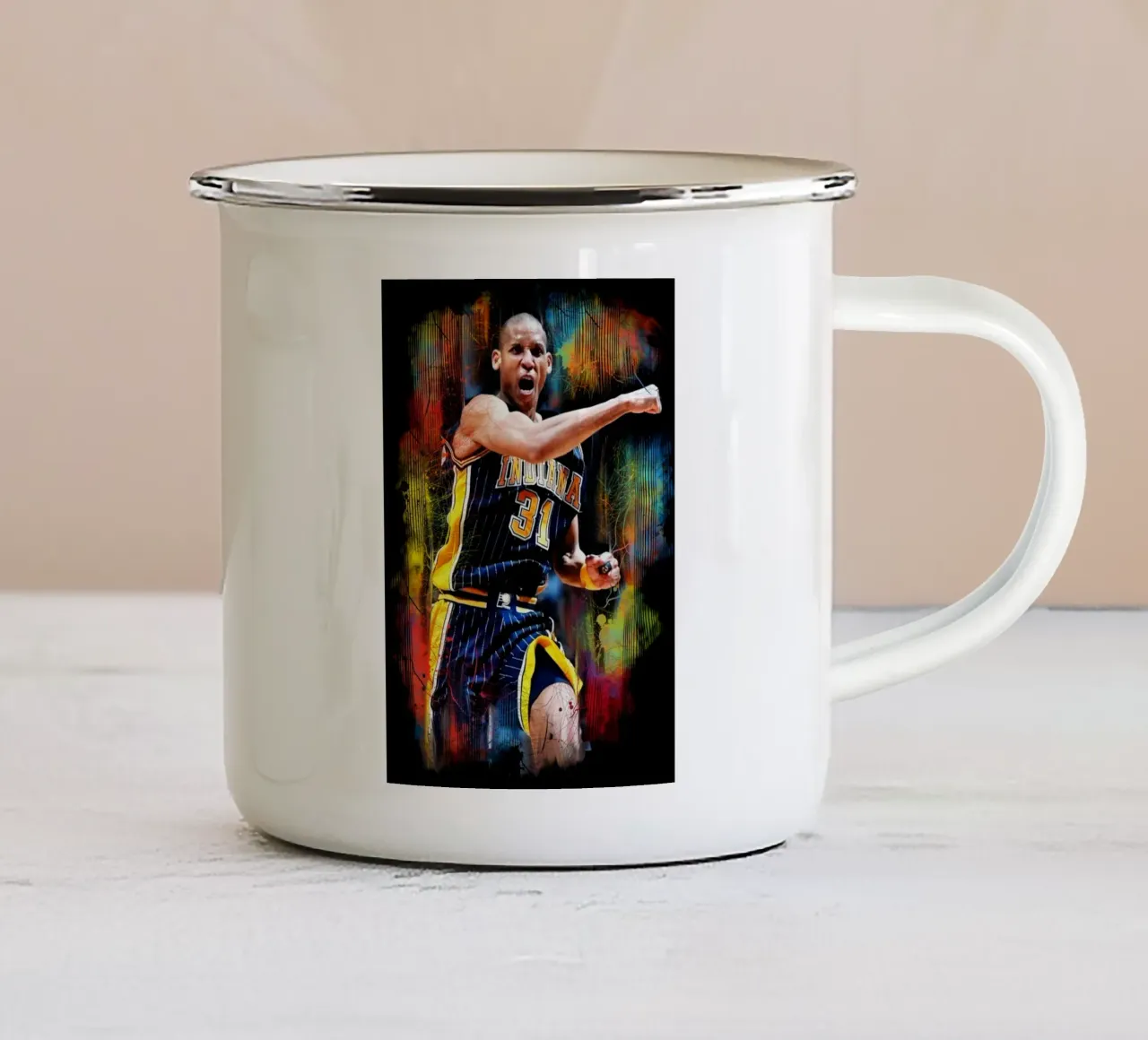 Reggie Miller basketball tazza in smalto da Lembayung art