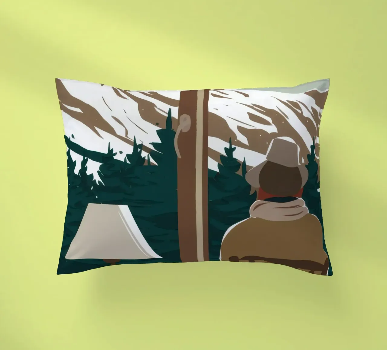 Wintry Window Contemplation decorative cushion by Giant Foxs