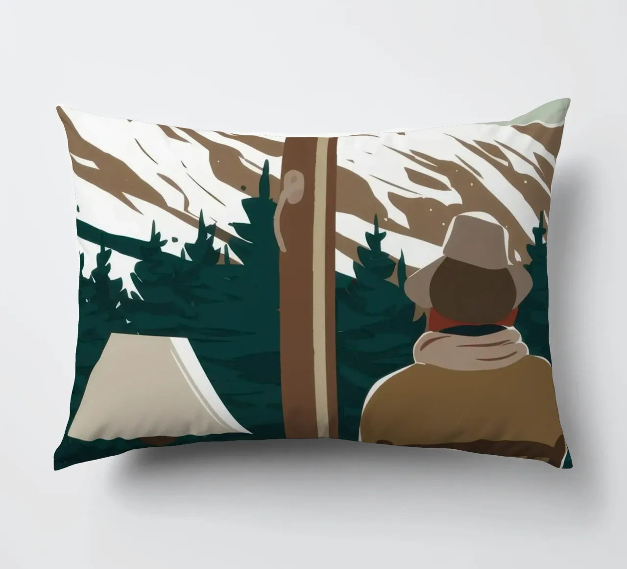 Wintry Window Contemplation decorative cushion by Giant Foxs