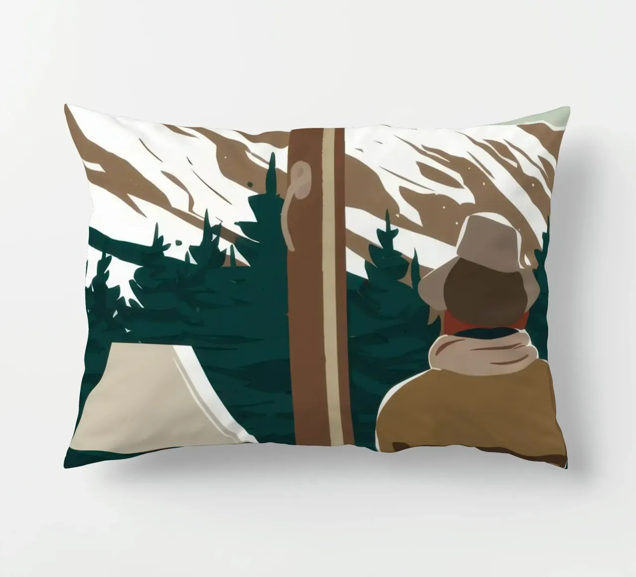 Wintry Window Contemplation decorative cushion by Giant Foxs