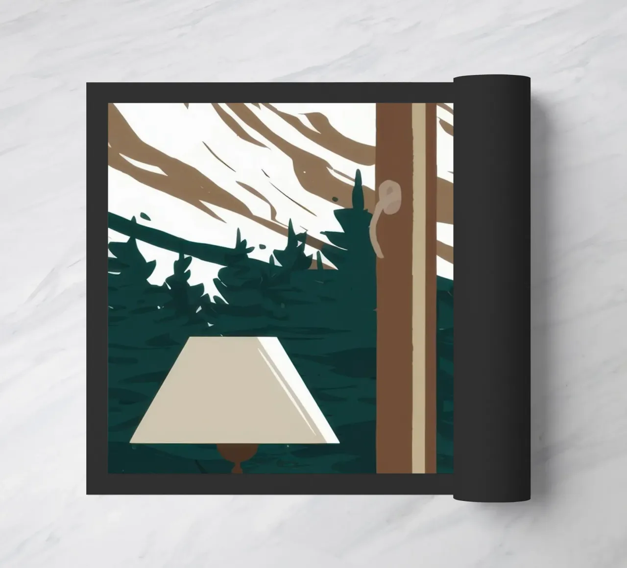 Wintry Window Contemplation doormat by Giant Foxs