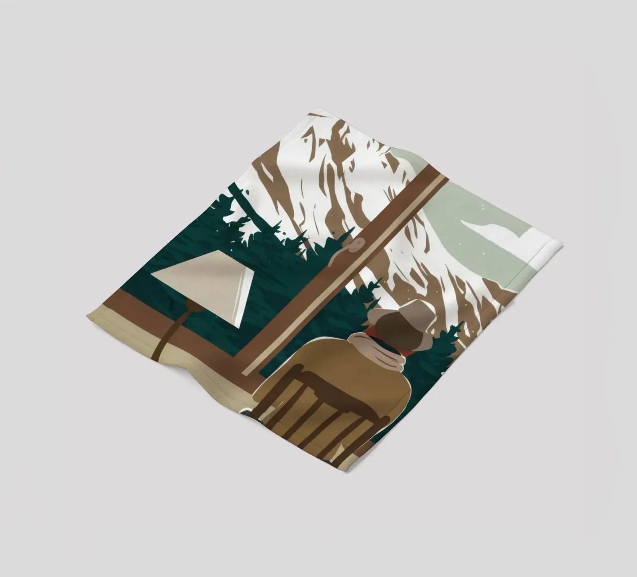Wintry Window Contemplation fleece blanket by Giant Foxs