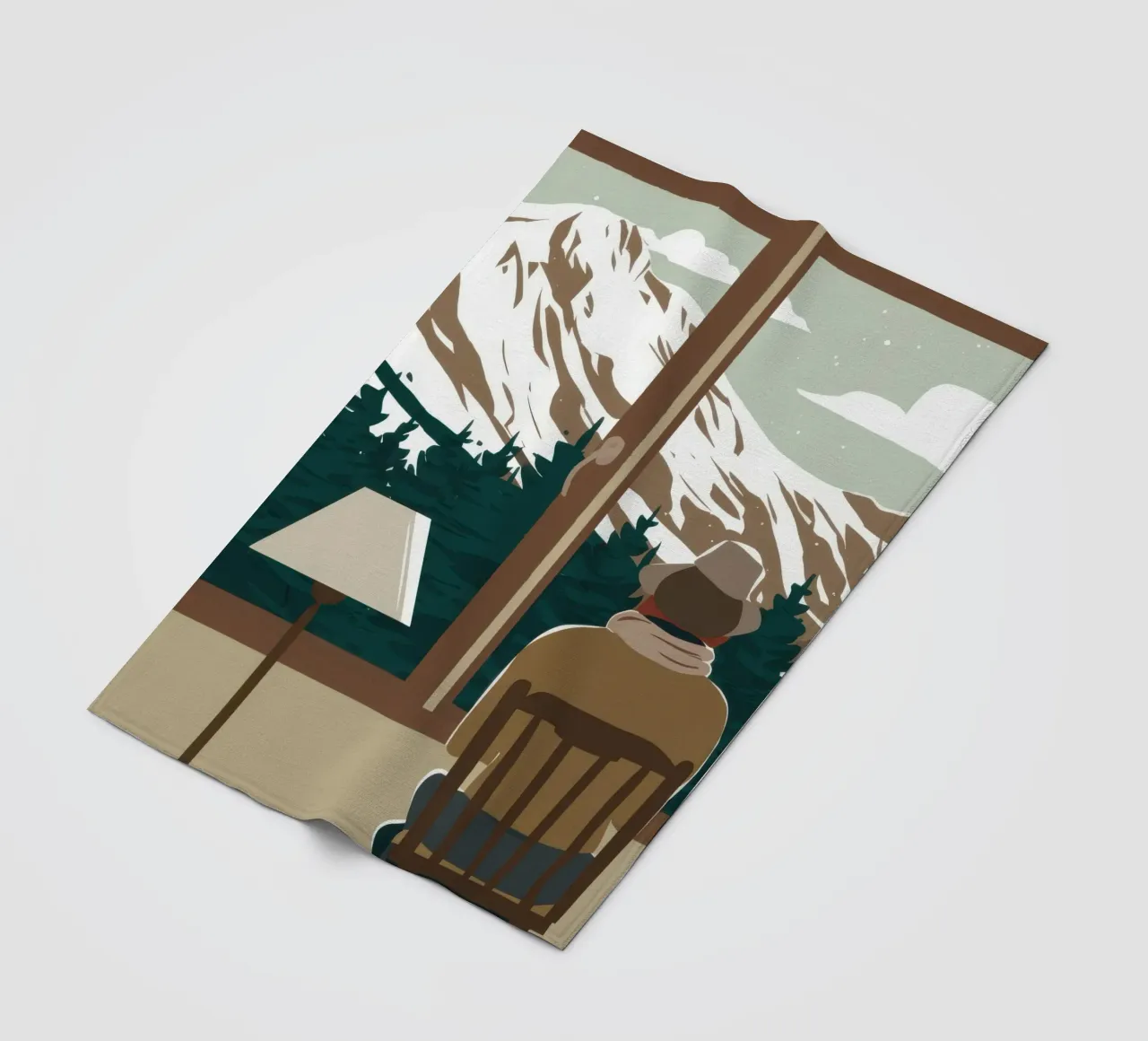 Wintry Window Contemplation fleece blanket by Giant Foxs