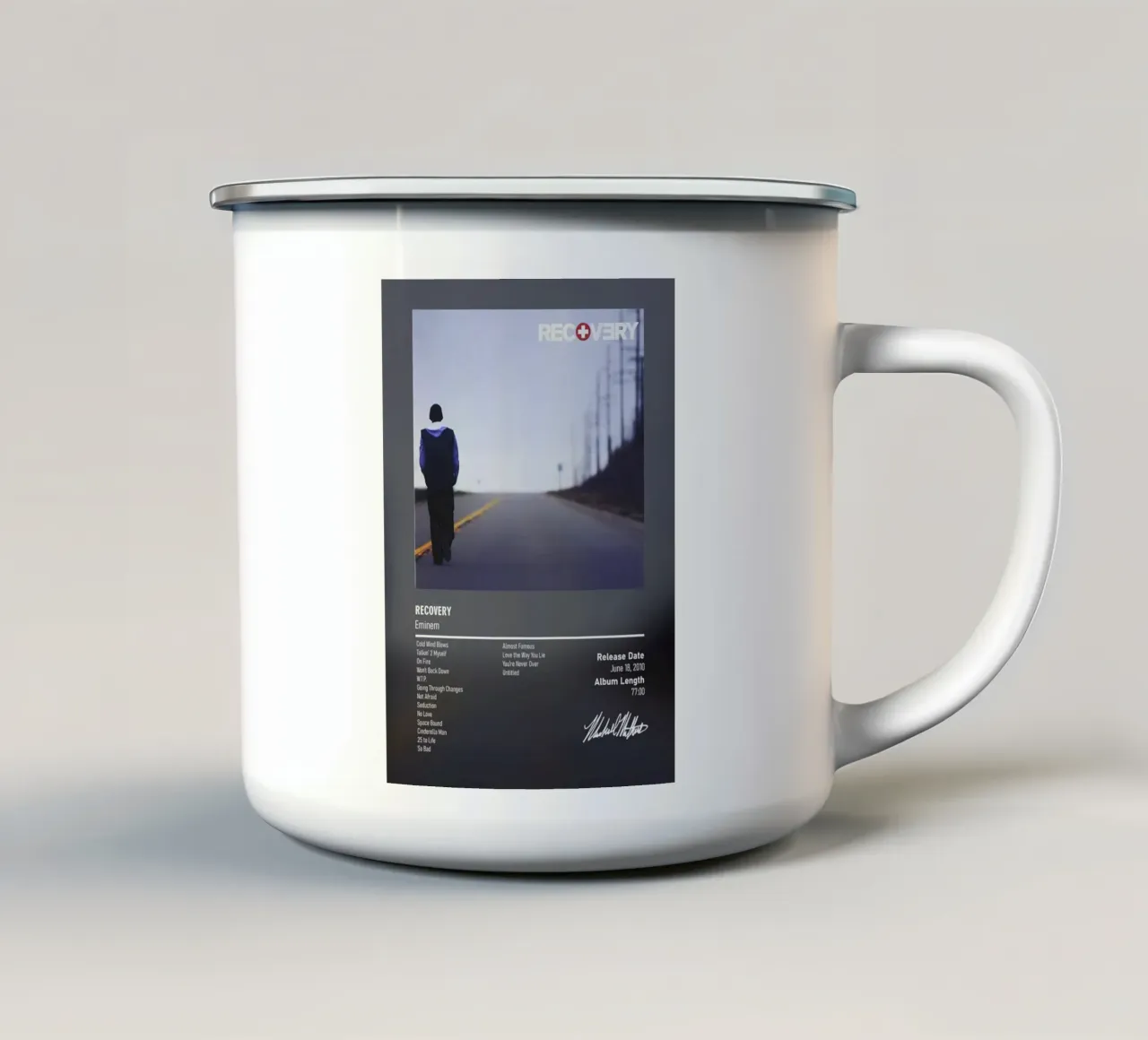 Recovery (2010) by Eminem tazza in smalto da DGUnder