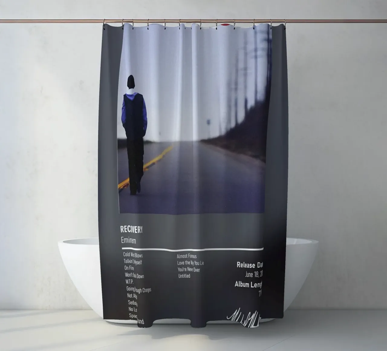 Recovery (2010) by Eminem shower curtain by DGUnder