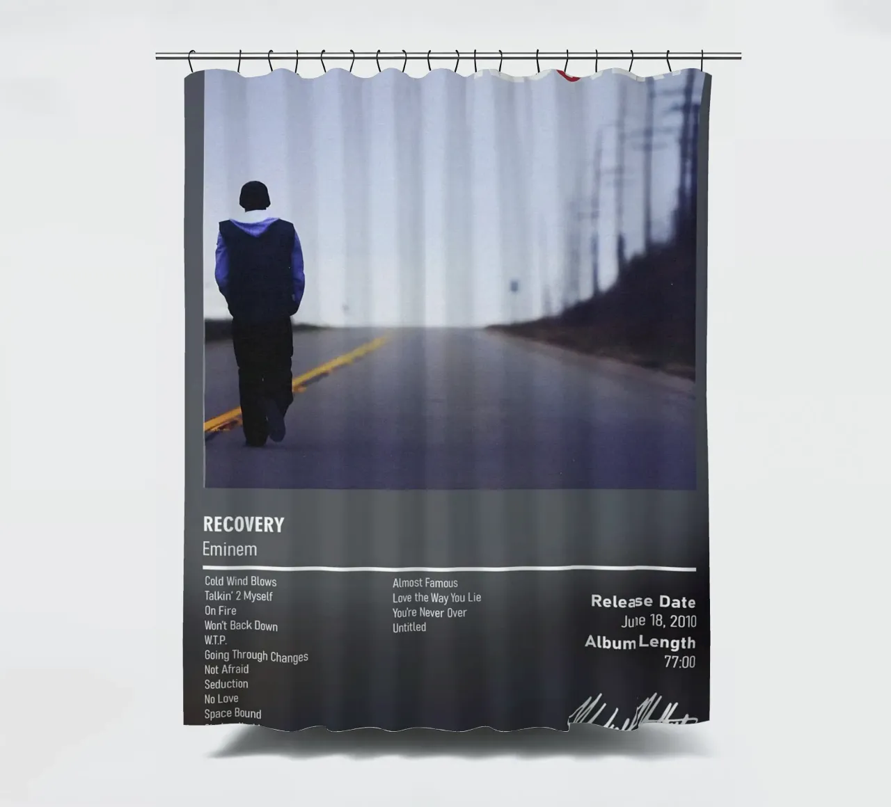 Recovery (2010) by Eminem shower curtain by DGUnder