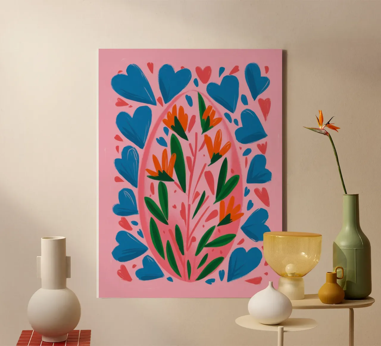 Boheemse hartentuin canvas met Baklijst van Monuments Fire
