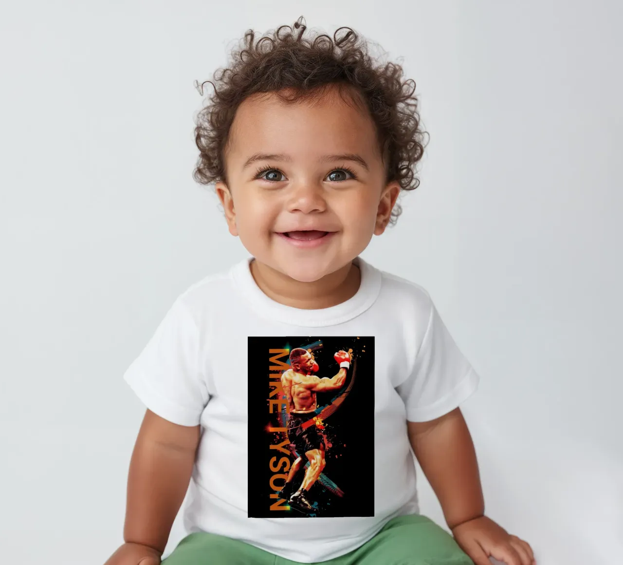 Mike Tyson boxing legend maglietta neonato da Lembayung art