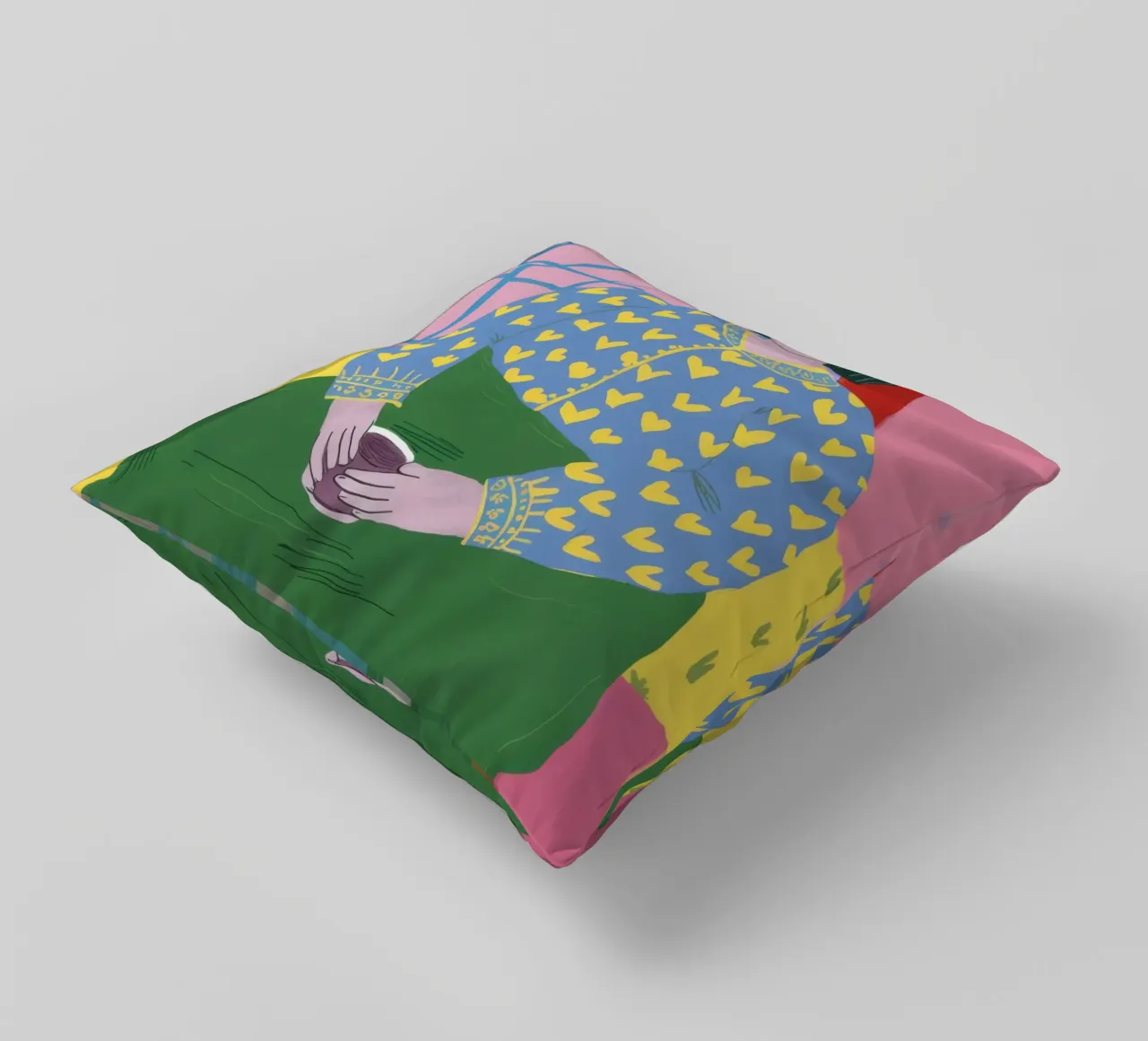Pensive Patterned Poise decorative cushion by Monuments Fire